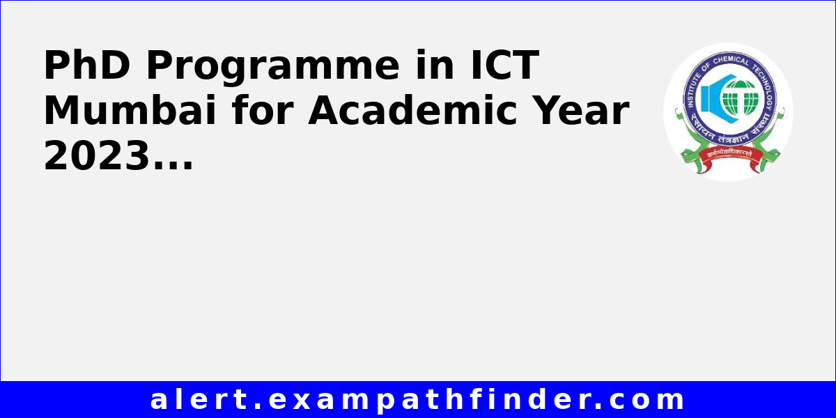 ict mumbai phd application form 2023