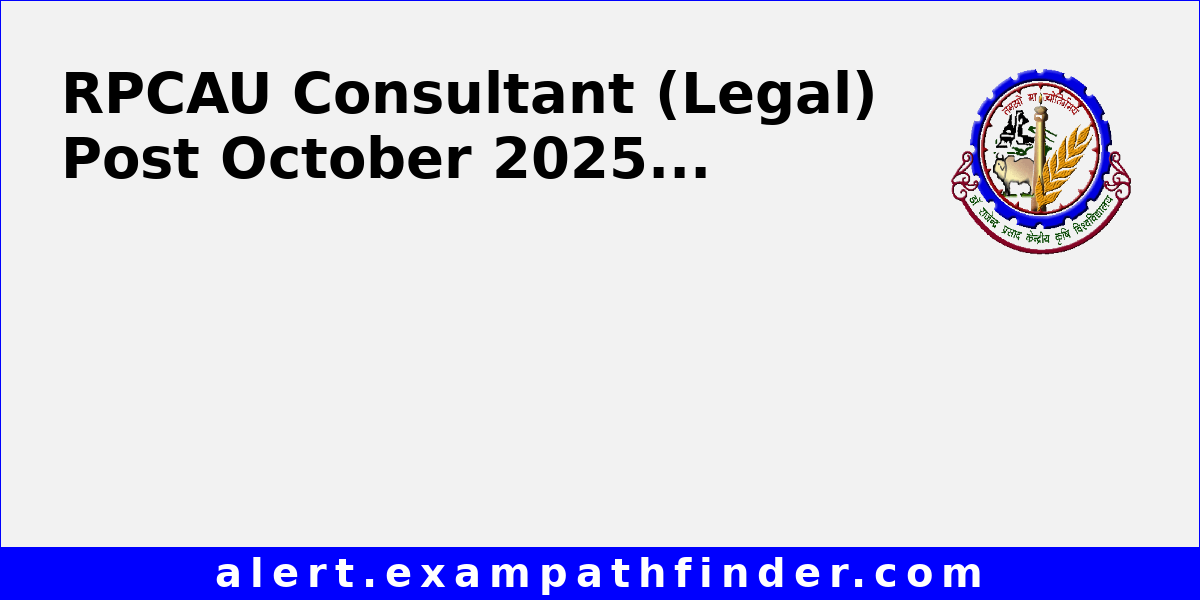 RPCAU Consultant (Legal) Post October 2025