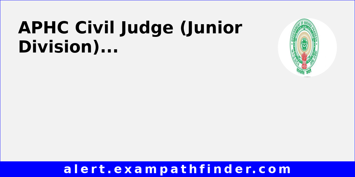 APHC Civil Judge (Junior Division)