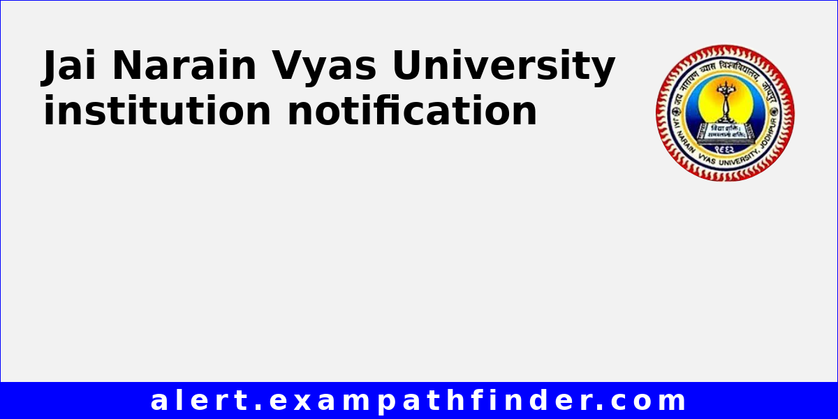 Jai Narain Vyas University All upcoming admission notifications