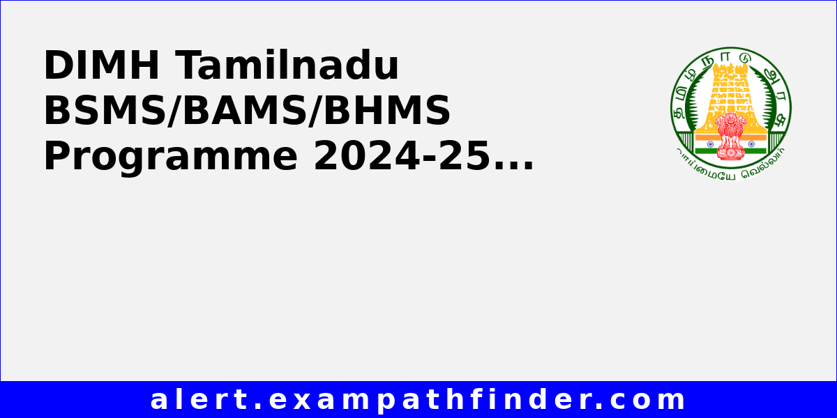 Dimh Tamilnadu Bsms Bams Bhms Programme 2024-25