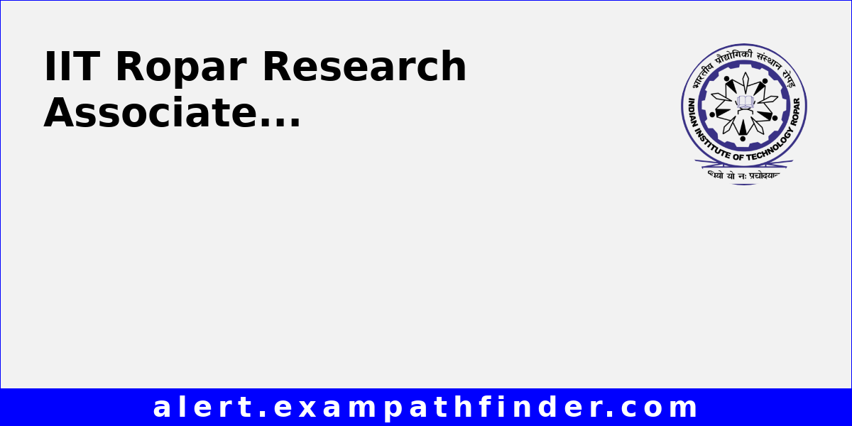IIT Ropar Research Associate