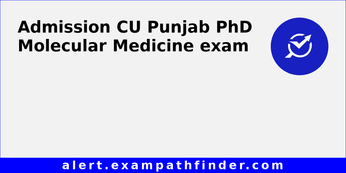 phd in molecular medicine in india