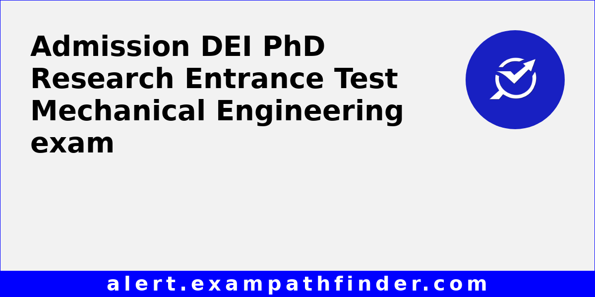 phd entrance exam for engineering